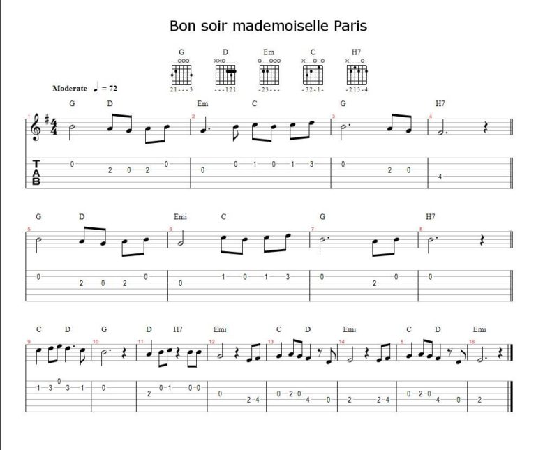 Spevník – Bon Soir, Mademoiselle Paris