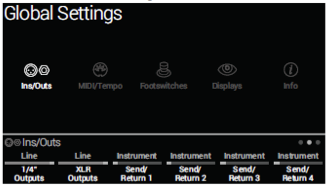 Line6 HELIX – Global settings – celkové nastavenia