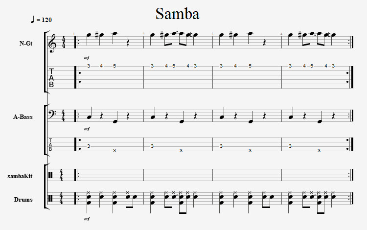 Samba - rytmická sekcia