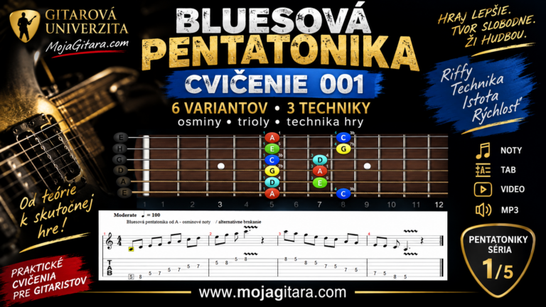 Bluesová pentatonika – Cvičenie-001 a/b/c/d/e/f