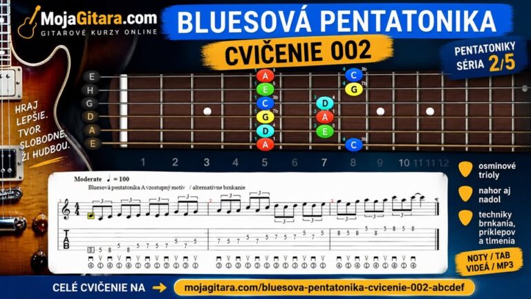 Bluesová pentatonika – Cvičenie-002 a/b/c/d/e/f